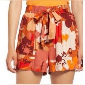 NWT Sanctuary Endless Summer Shorts Rayon Sun Drenched Red / Orange Print Tart